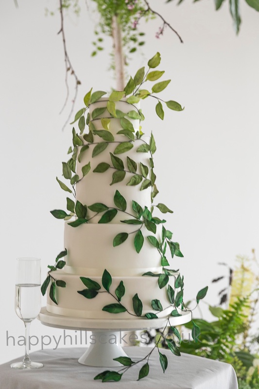 Happyhills Cakes green ombre sugar leaves