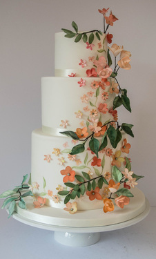 handpainted wedding cake sugar flowers happyhills cakes