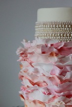 pink ruffles and pearls cake