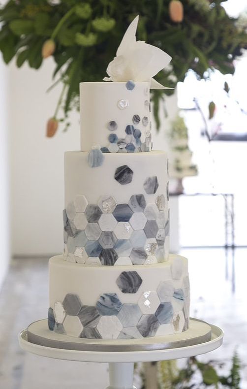 hexagon wedding cake happyhills cakes